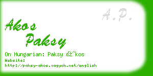 akos paksy business card